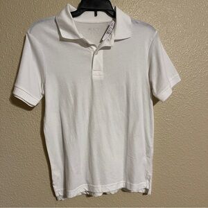 The Children's Place Boy’s Size M (7/8) White Short Sleeve Polo Shirt